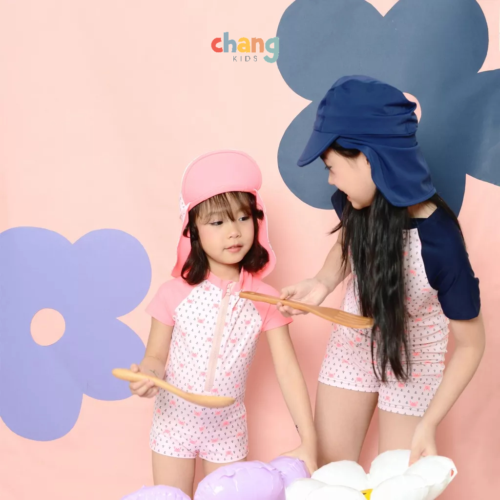 Bộ bơi liền kéo khóa ngắn tay đùi ngắn Crabee cho bé