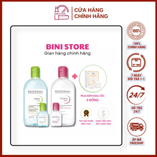 Nước tẩy trang quốc dân Bioderma Crealine H2O nắp bật xanh,hồng 500ml dành cho mọi loại da - Bini.store.official