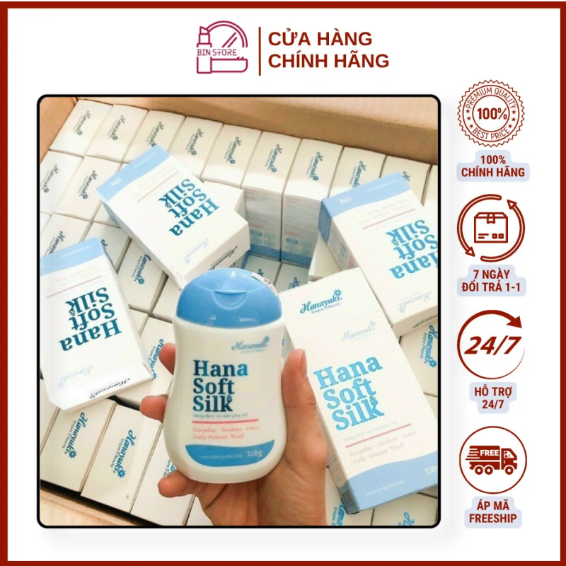 Dung dịch vệ sinh Hana Soft Silk 150g , dung dịch thơm mát - Bini.store.official