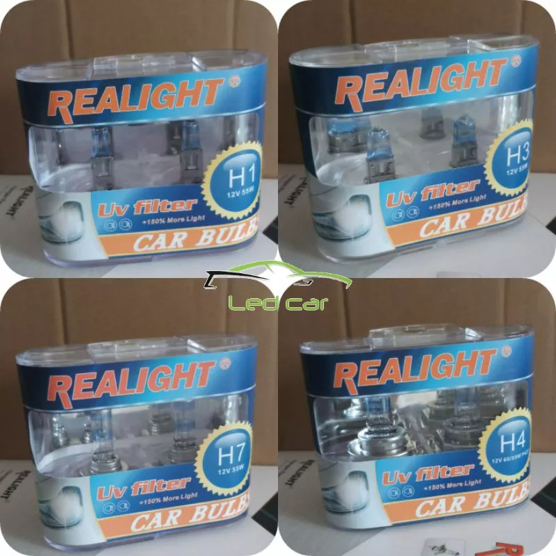 Bóng đèn halogen h1,h3,h4,h7,h8,h11,h16,hb3,hb4,9012,9005,9006 12v tăng sáng 150% chính hãng 2 bóng
