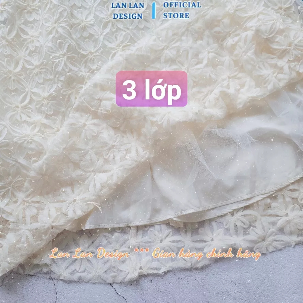 Váy ren hai dây Lan Lan Design hàng thiết kế cao cấp chất liệu dày dặn size SML