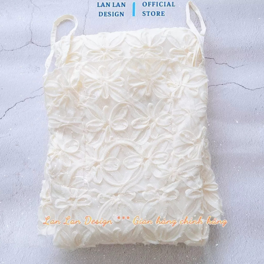 Váy ren hai dây Lan Lan Design hàng thiết kế cao cấp chất liệu dày dặn size SML