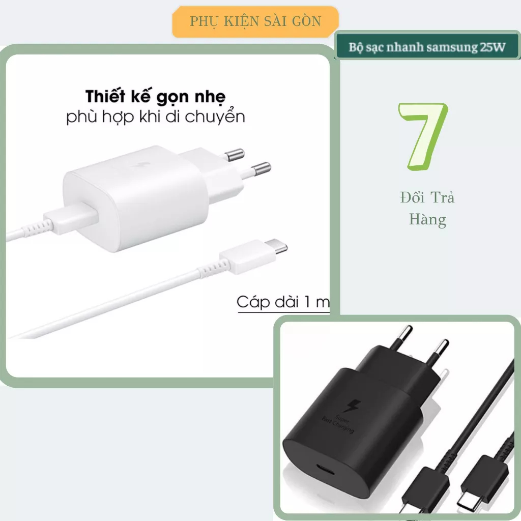 Bộ Sạc nhanh Samsung 25W cho Note10/note20/A70/A71/A80/A90/S20/ S20
