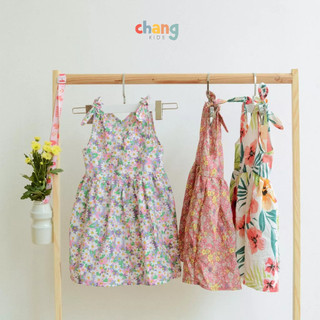 Kawaii Petite Dress_Váy nơ nhún bồng hoa lá cho bé