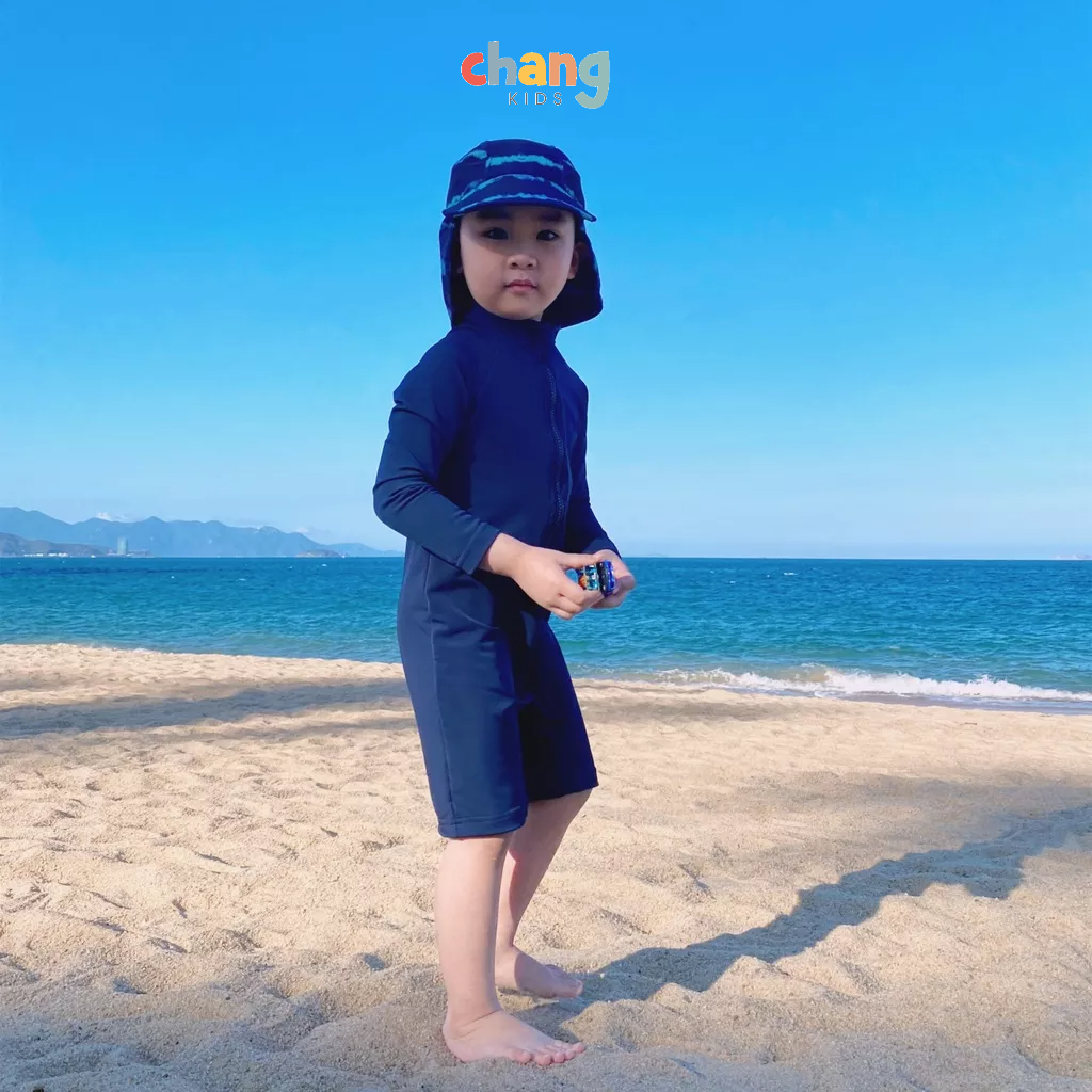Bộ bơi kéo khóa dài tay dáng đùi Deep Blue Sea