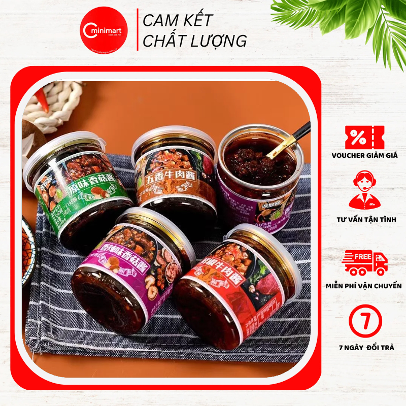 Sốt Trộn Cơm Ăn Liền Trung Quốc Nhiều Vị, Gia Vị Bò Sốt Và Nấm Sốt Ăn Liền Siêu Ngon Hộp 100g