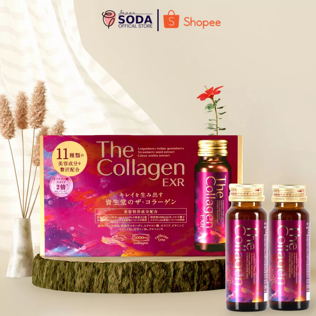 Nước uống The Collagen EXR SHISEIDO nâng cấp vẻ đẹp nàn da, mượt tóc, bóng móng tay hộp 10 lọ