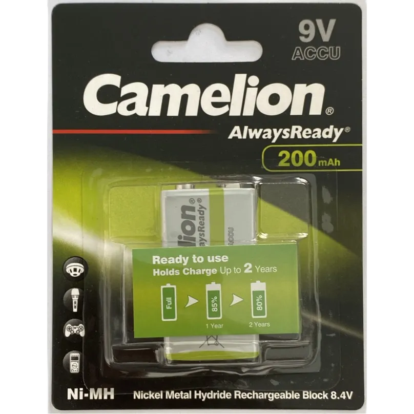 Pin sạc vuông 9V 200MAH Camelion Chính Hãng NH-9V200BP1.