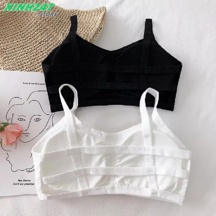 Set 3 Áo bra không gọng 3 dây co giãn có mút đệm ngực cá tính trẻ trung năng động