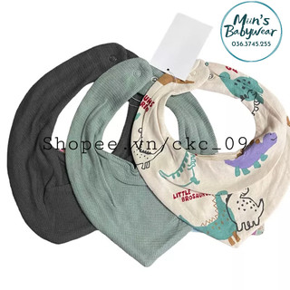 Set 3 yếm cổ xanh hình khủng long cho bé HM uK