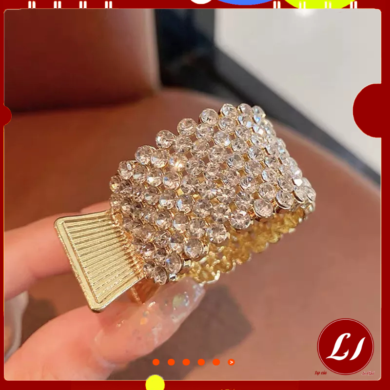 Kẹp tóc càng ĐÍNH ĐÁ 2 mặt sang trọng, phong cách hàn quốc