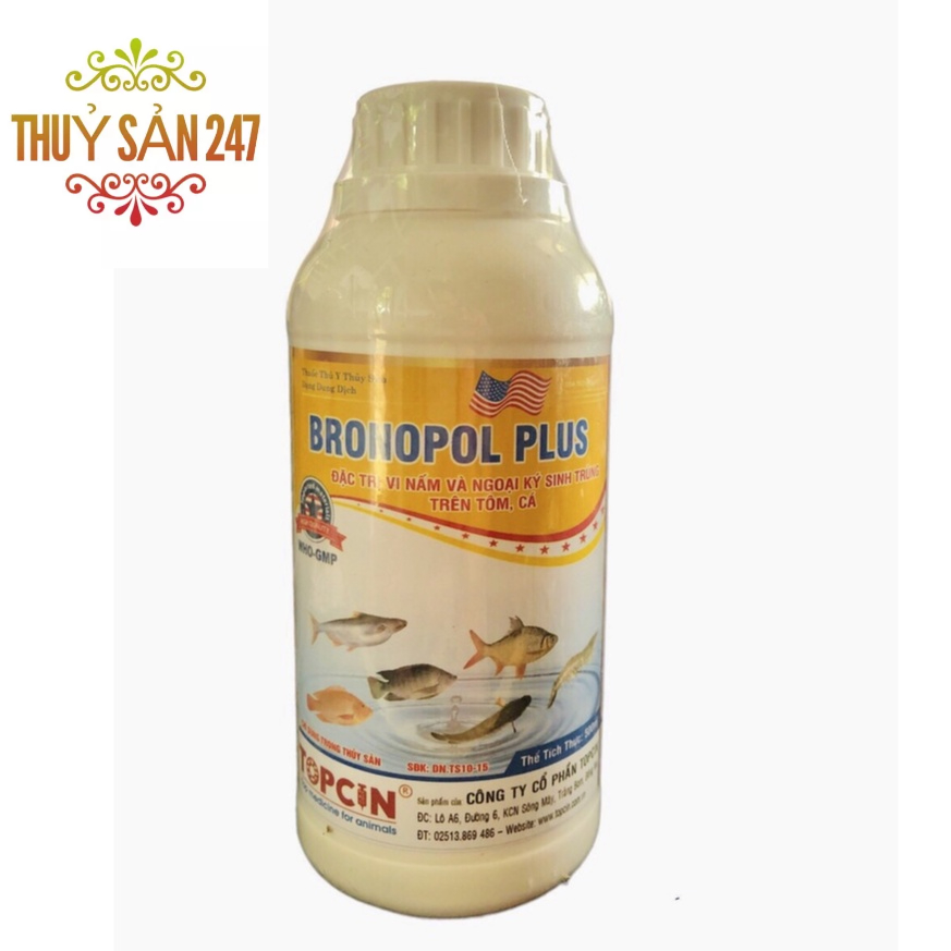 Sản Phẩm BRONOPOL PLUS Trị Nấm và Ngoại Ký Sinh Trùng Trên Tôm Cá - Thủy Sản 247