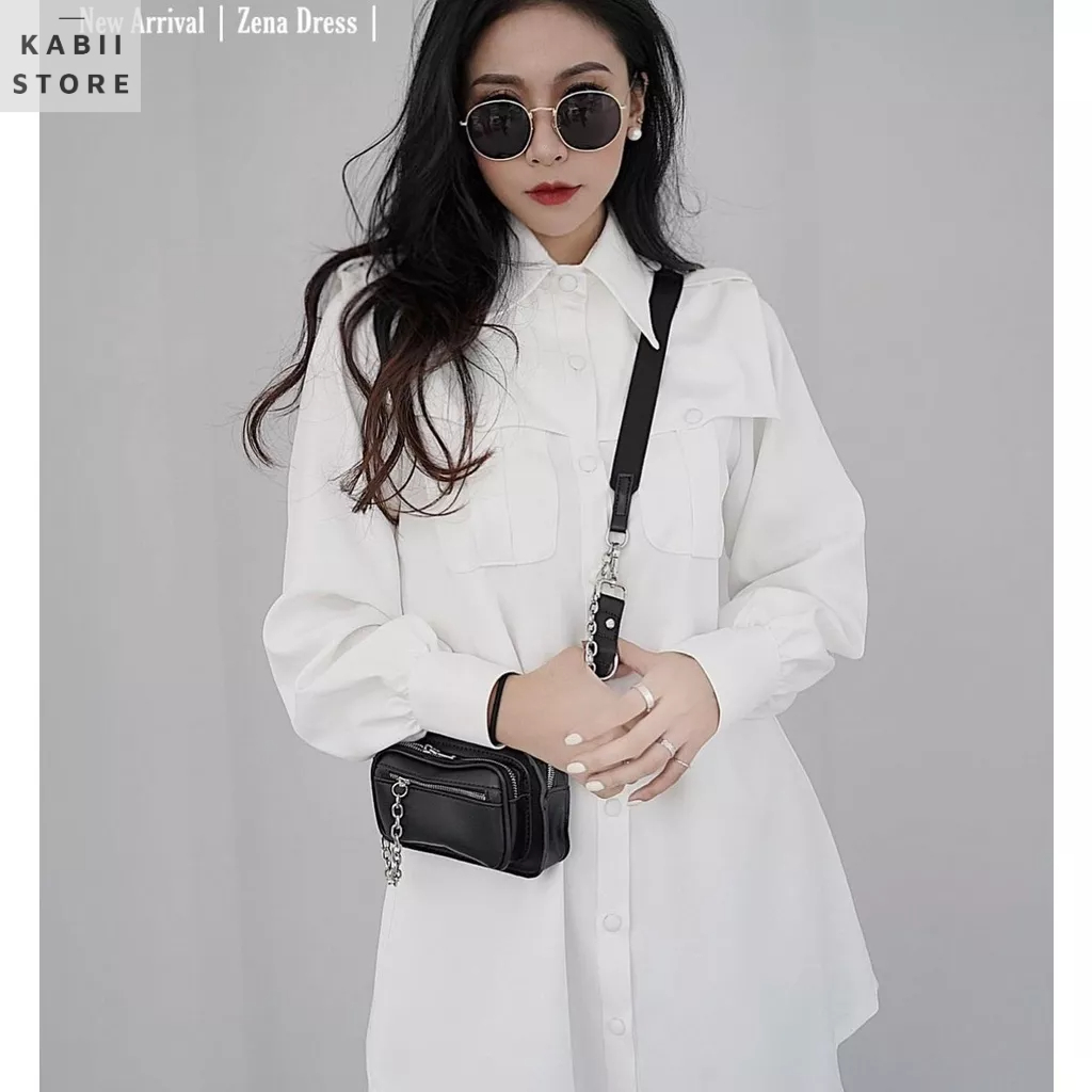 Váy sơ mi thiết kế cúc bọc ZARA, chất vải mango co giãn nhẹ size SML