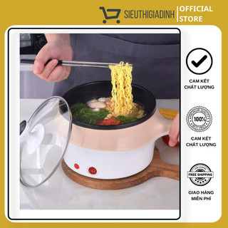 Nồi lẩu điện mini đa năng 2 tầng chống dính 18cm kèm vỉ hấp - Sieuthigiadinh2020