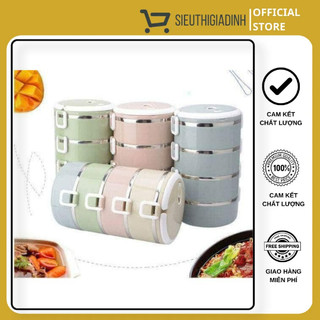 Hộp cơm giữ nhiệt lúa mạch 4 tầng ruột inox 304 - Sieuthigiadinh2020