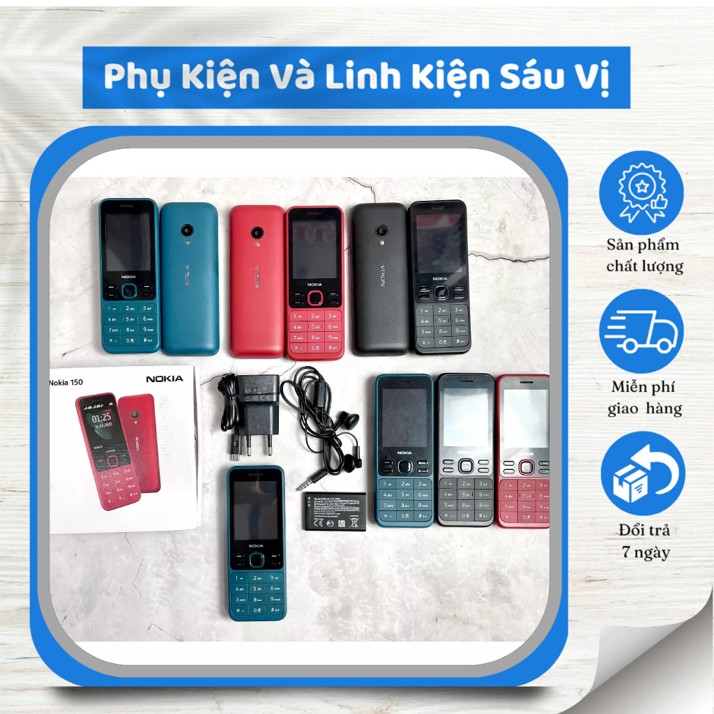 Điện Thoại Nokia 150 (2020) Hàng Chuẩn 100% Full Box, 2 Sim 2 Sóng, Pin Khủng, Loa To, Có Bluetooth Bảo hành 3T