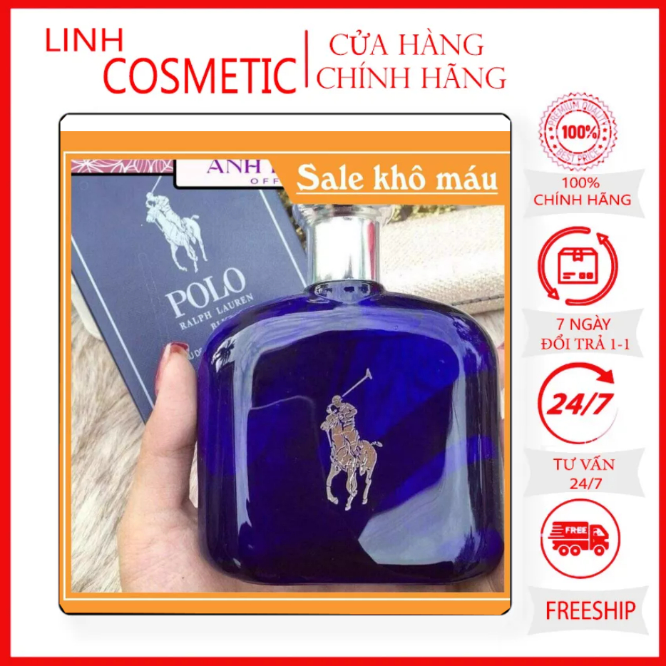 Nước hoa nam Polo Blue, nước hoa nam mùi hương thể thao, năng động, tươi mát, mạnh mẽ 100ml