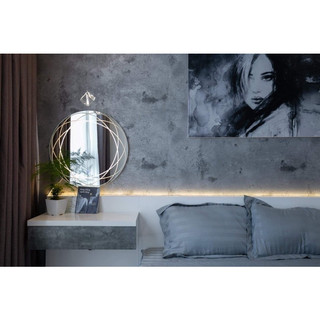 Gương đèn led hoạ tiết đan xen cảm biến chạm