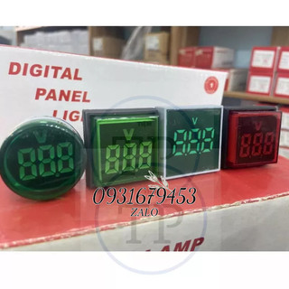 Đèn báo Vôn kế AD136-22DSV đèn led phi 22mm đo điện áp 380VAC 3 màu xanh, đỏ vàng lắp tủ điện