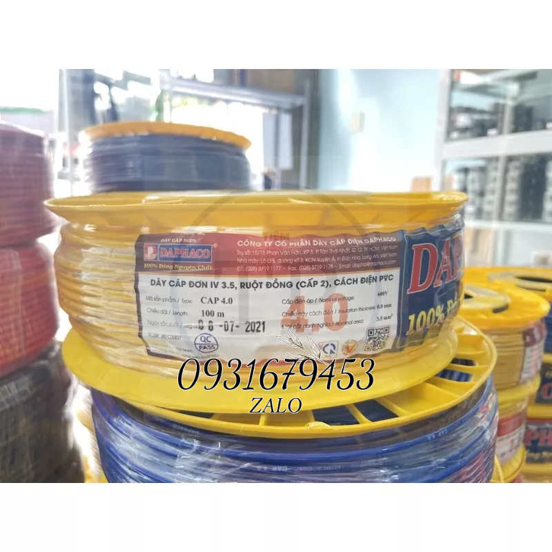 DÂY ĐIỆN DAPHACO LION CAP 0.75 , 1.5 ,2.5 , 4.0 -  CUỘN 100m