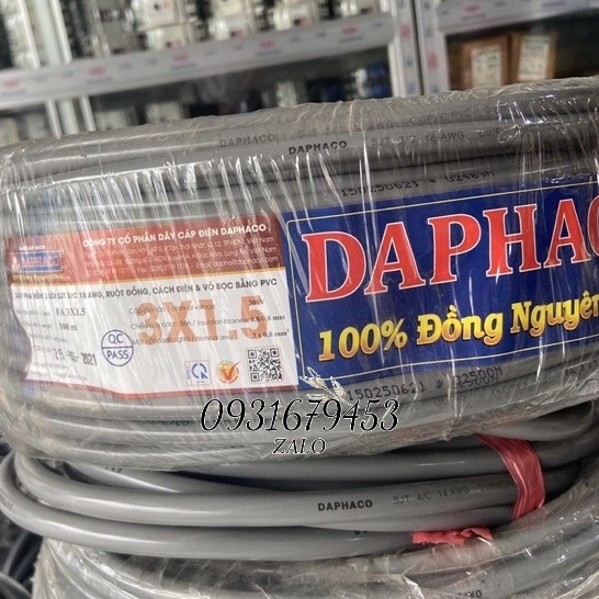 DÂY ĐIỆN DAPHACO 3 lõi - 3x1.5 , 3x4 , 3x6.0