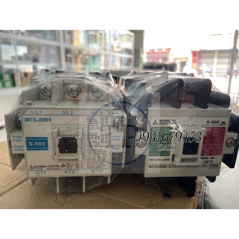 Contactor KHỞI ĐỘNG TỪ nội địa nhật cũ 50A - 65A  - CHẤT LƯỢNG MỚI 90% điện 220v
