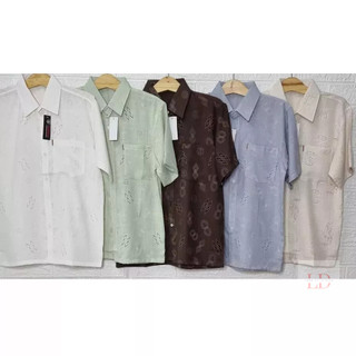 Áo Sơ Mi Đũi Nam Trung Niên Cao Cấp Ngắn Tay Form Rộng Họa Tiết Đẹp4mshopthoitrangnam