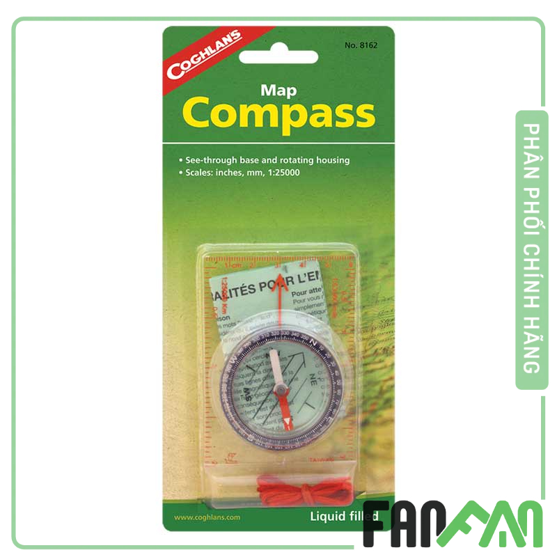 LA BÀN BẢN ĐỒ COGHLANS MAP COMPASS NO.8162