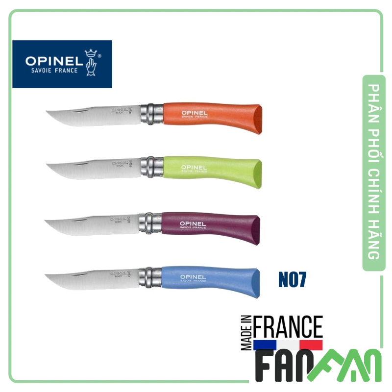 DAO XẾP DU LỊCH SINH TỒN OPINEL N07 STAINLESS STEEL COLORED 1606 1607 1608 1609