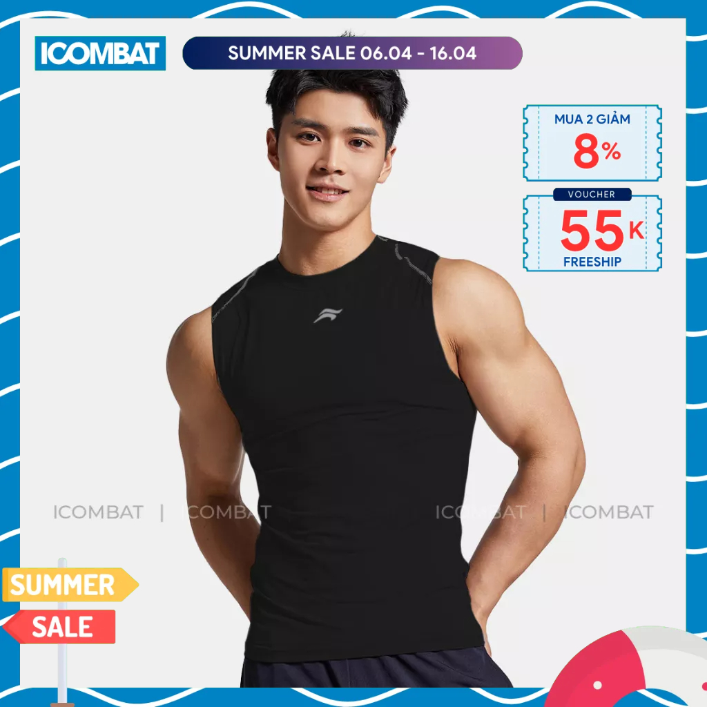 Áo tank top BODY thể thao nam iCombat form ôm áo sát nách co giãn 4 chiều