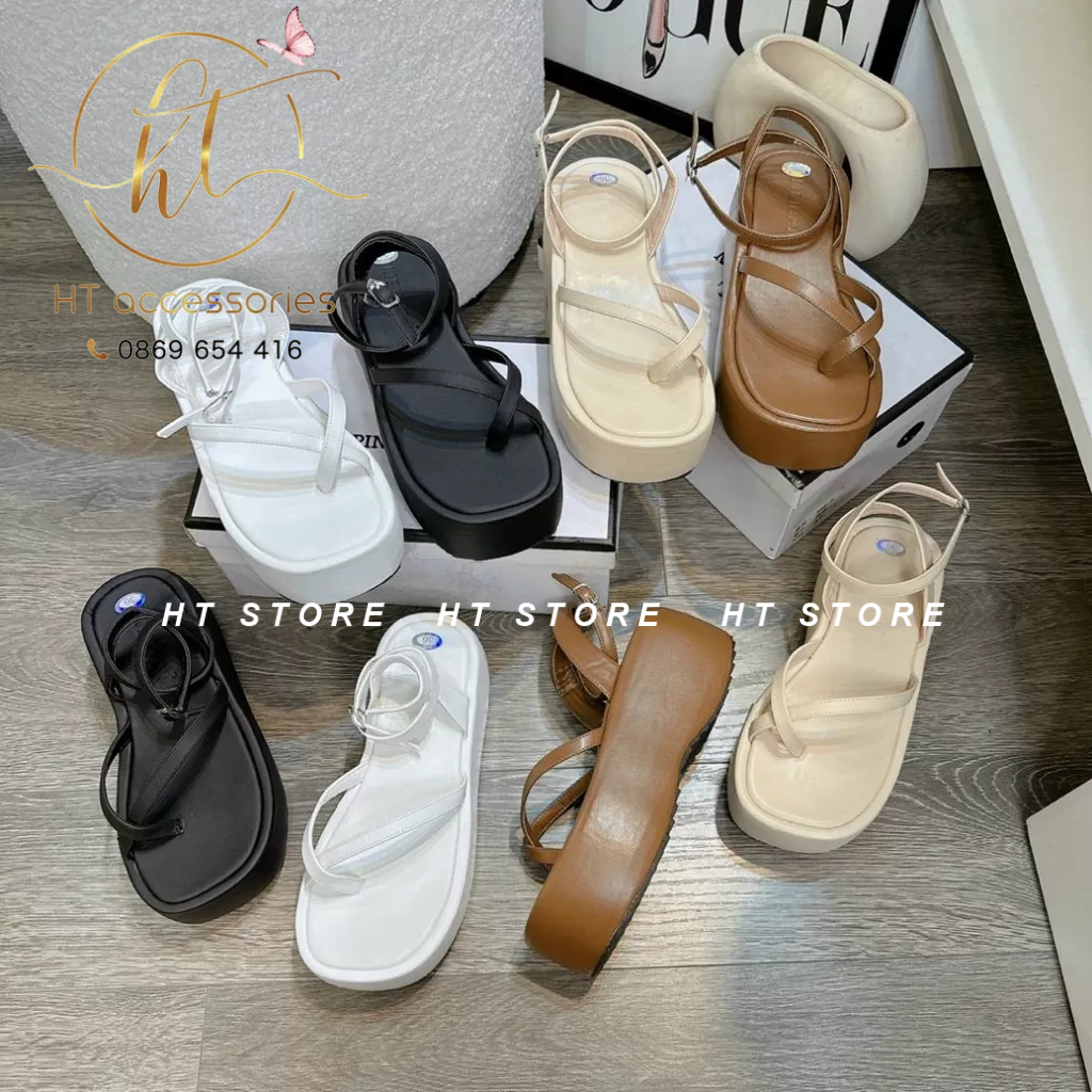 GIÀY SANDAL C&K ĐẾ BÁNH MÌ 7 PHÂN QUAI DA XỎ NGÓN MỚI 𝐡𝐨𝐭 𝟐𝟎𝟐𝟑