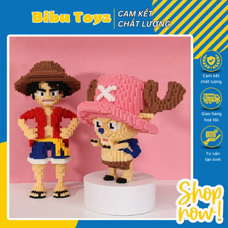 Đồ Chơi Lắp Ráp Zoro, Luffy, Chopper, Naruto, Kakashi, Sasuke, Jiraiya, Gaara Nhân Vật Onepice Cỡ Lớn Tặng Búa