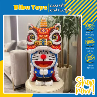 Mô hình lắp ráp doremon đầu lân và doremon thần tài, cỡ lớn 67cm cho bé