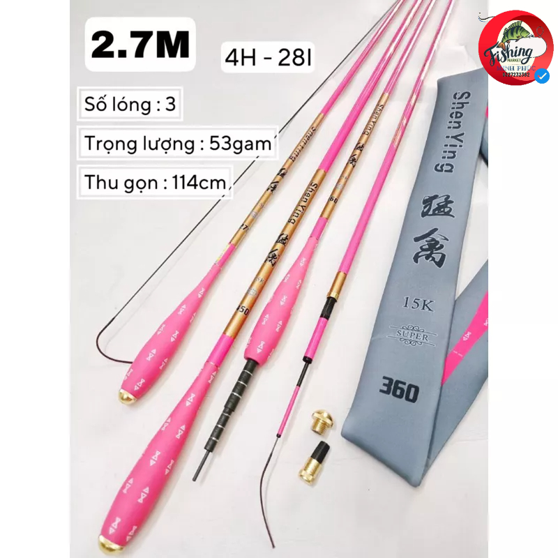 Cần Câu Đài. Cần Tiểu Hồng Long 4h bản 2023