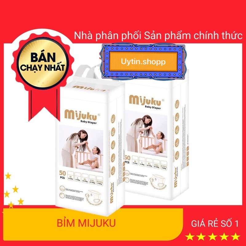 Bỉm quần Mijuku xuất Nhật M50/L50/XL50/XXL50 bịch 50 miếng (SIÊU THẤM HÚT) GIẢM GIÁ SOCK
