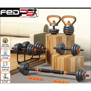Bộ Tạ Tay FED 30kg điều chỉnh đa năng Kết hợp tạ đẩy,tạ chuông