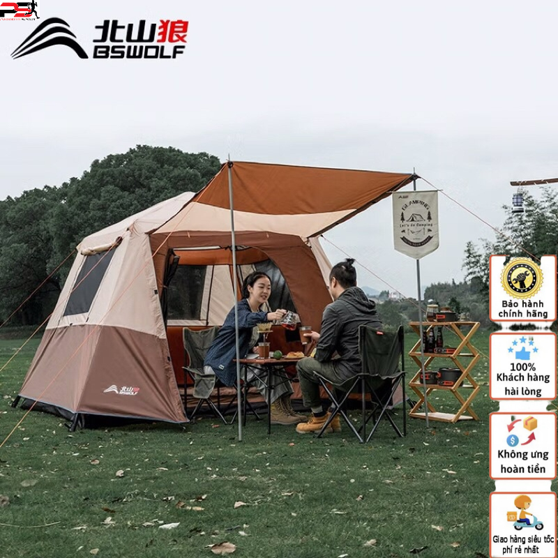 Lều lục giác tự bung BSWOLF-ZL039. Cắm trại, dã ngoại, phượt. Phù hợp gia đình, team building 6-8 người.