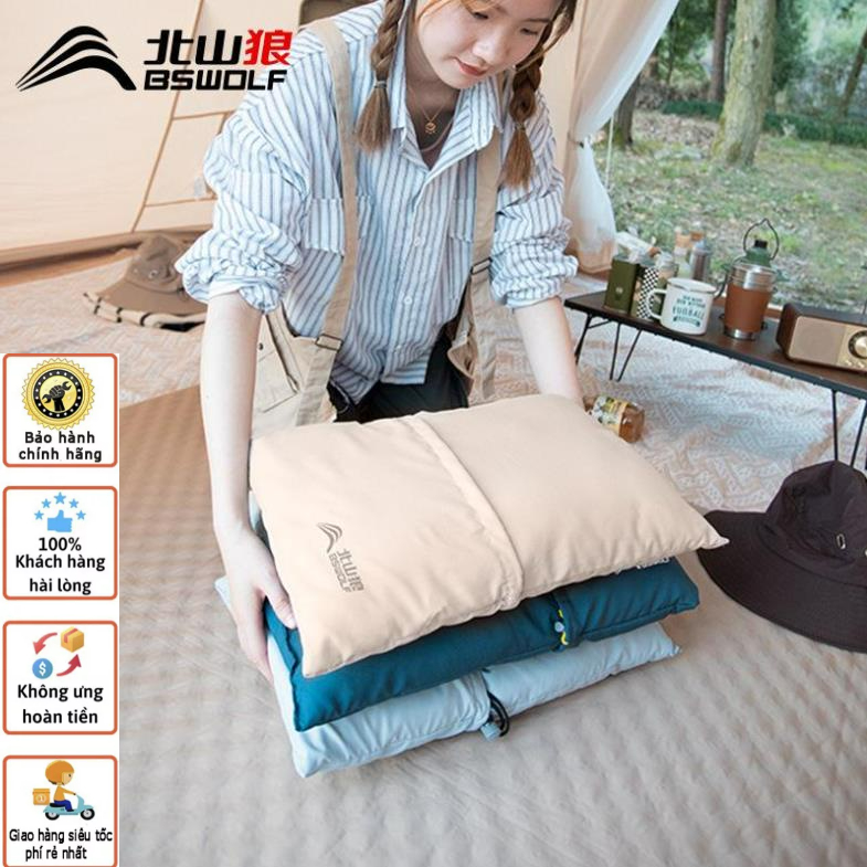 Gối ngủ dã ngoại gấp gọn BSWOLF BSW-CL036. Tặng kèm túi đựng.Tiện lợi