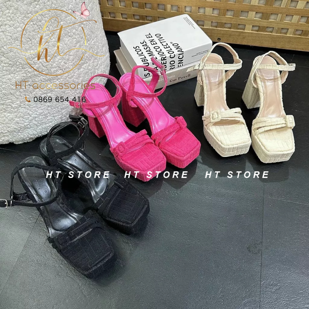 GIÀY CAO GÓT VUÔNG ĐÚP 12 PHÂN QUAI DÂY KHOÁ NỊT SIÊU XINH ( KÈM VIDEO SẢN PHẨM) 𝐡𝐨𝐭 𝟐𝟎𝟐𝟑