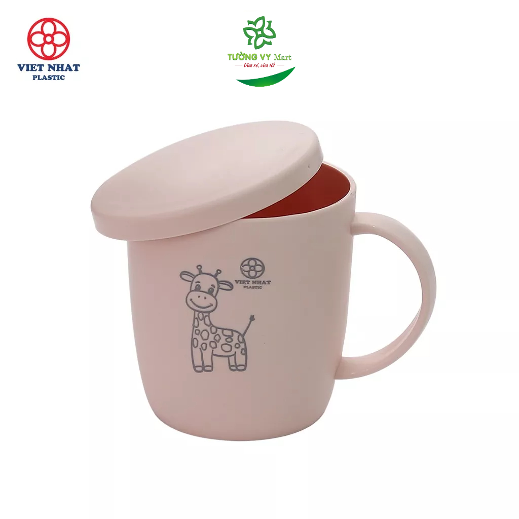 Cốc nhựa có nắp, cốc uống nước có quai cầm Hokori 6039