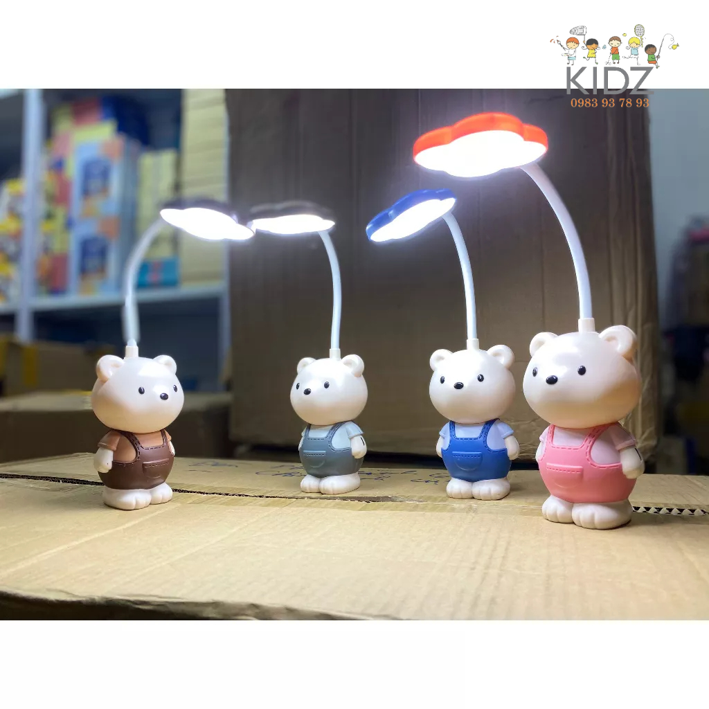 Đèn bàn học, đèn bàn làm việc, đèn hình gấu dễ thương dễ thương tiện dụng
