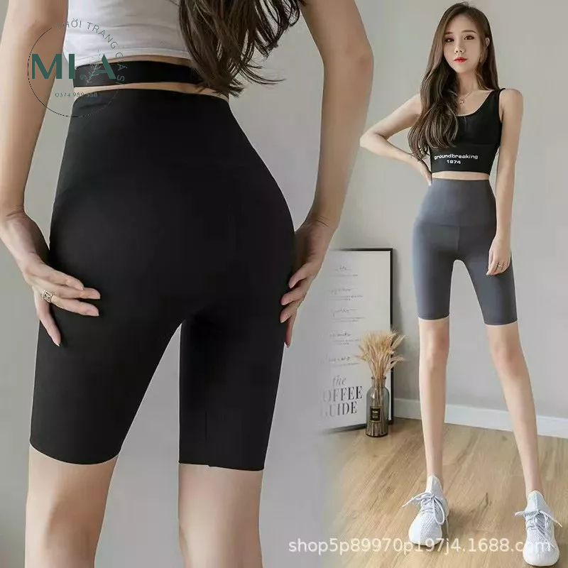 Quần ngố Legging cạp cao su đúc gen bụng chống xoắn nâng mông siêu đẹp thế hệ mới. Quần 3D 5.0 Hàng QC Cao CấpMiA Store_