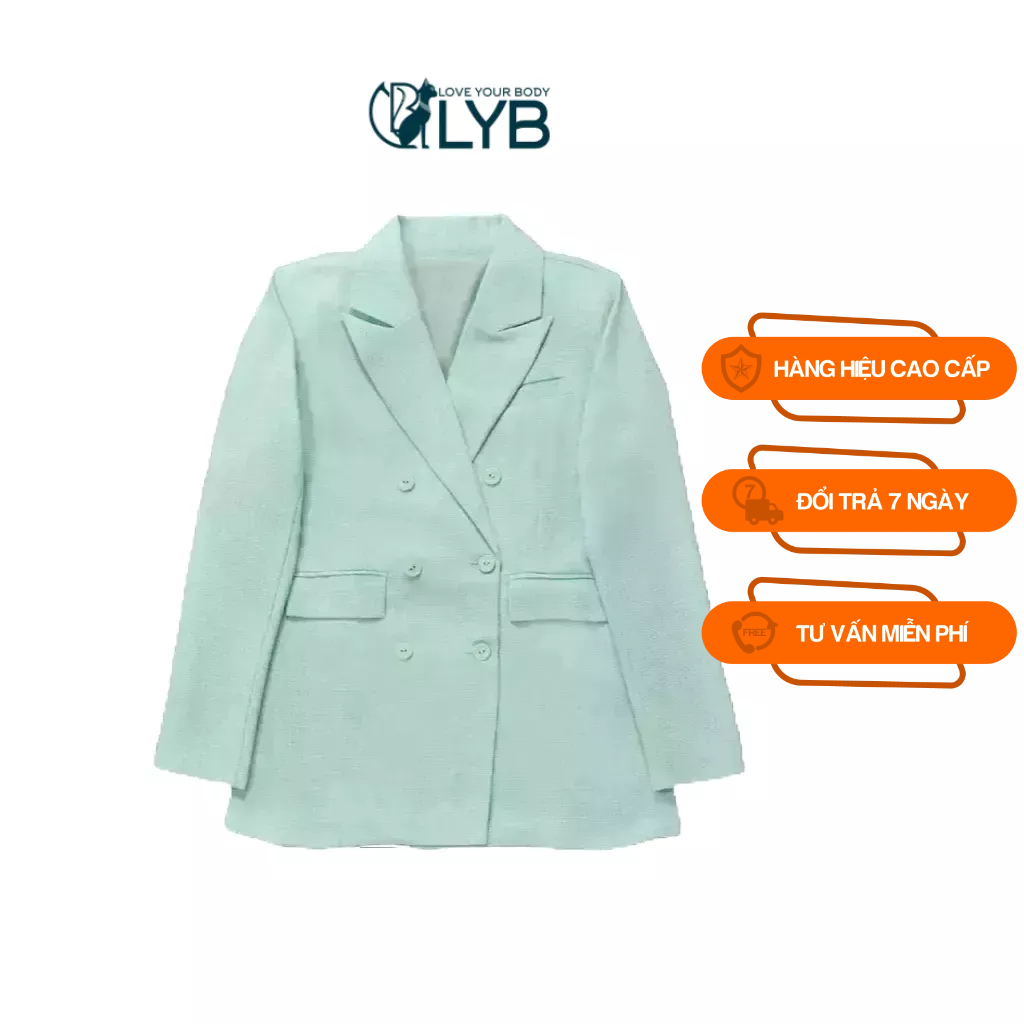 Áo Khoác Vest Công Sở Pastel Slim Mint màu Xanh LYB FW22-O00001-V
