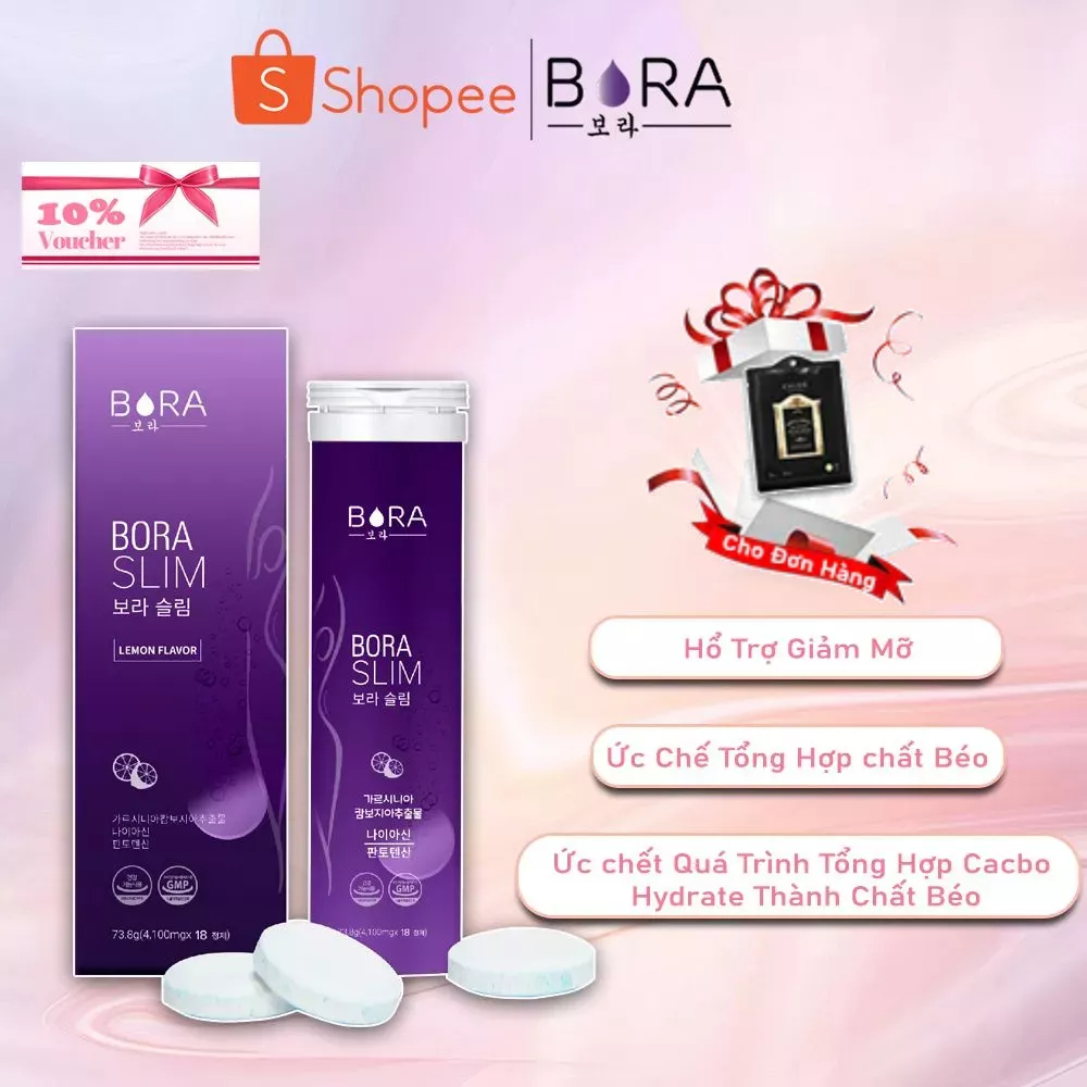 Viên sủi giảm cân bản cao cấp Hàn Quốc Bora Slim Plus 18 viên
