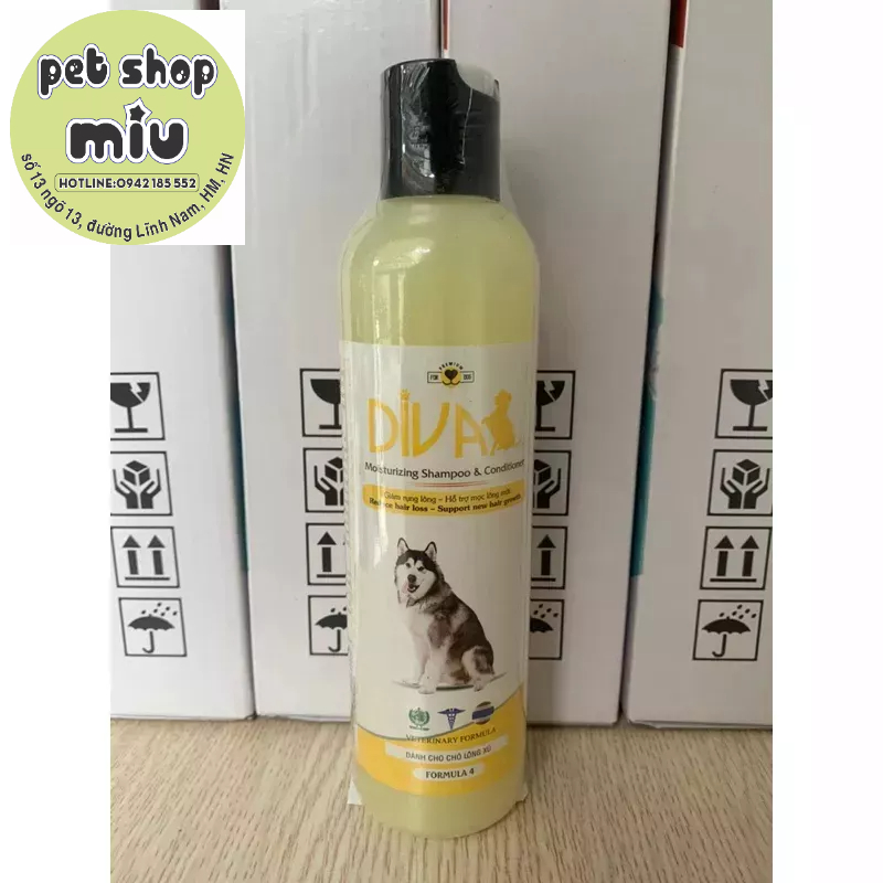 xả hàng sữa tắm Diva vàng thơm hơn, lông mượt hơn và giảm rụng 260ml, 400ml