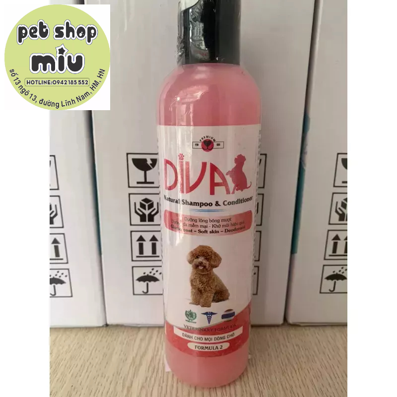 xả hàng sữa tắm Diva Hồng cho chó giống nhỏ 260ml, 400ml