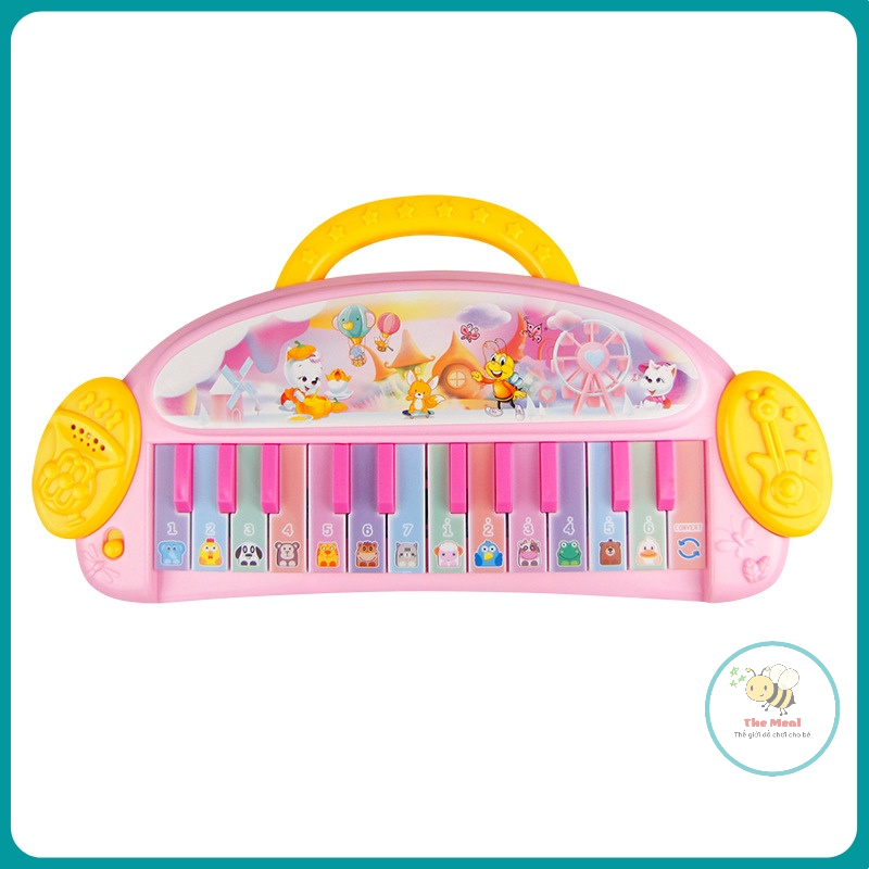 Đồ Chơi Đàn Piano Nút Bấm tiếng Con Vật Phát Nhạc, Tiếng Kêu Vui Nhộn Dành Cho Bé 4 chế độ