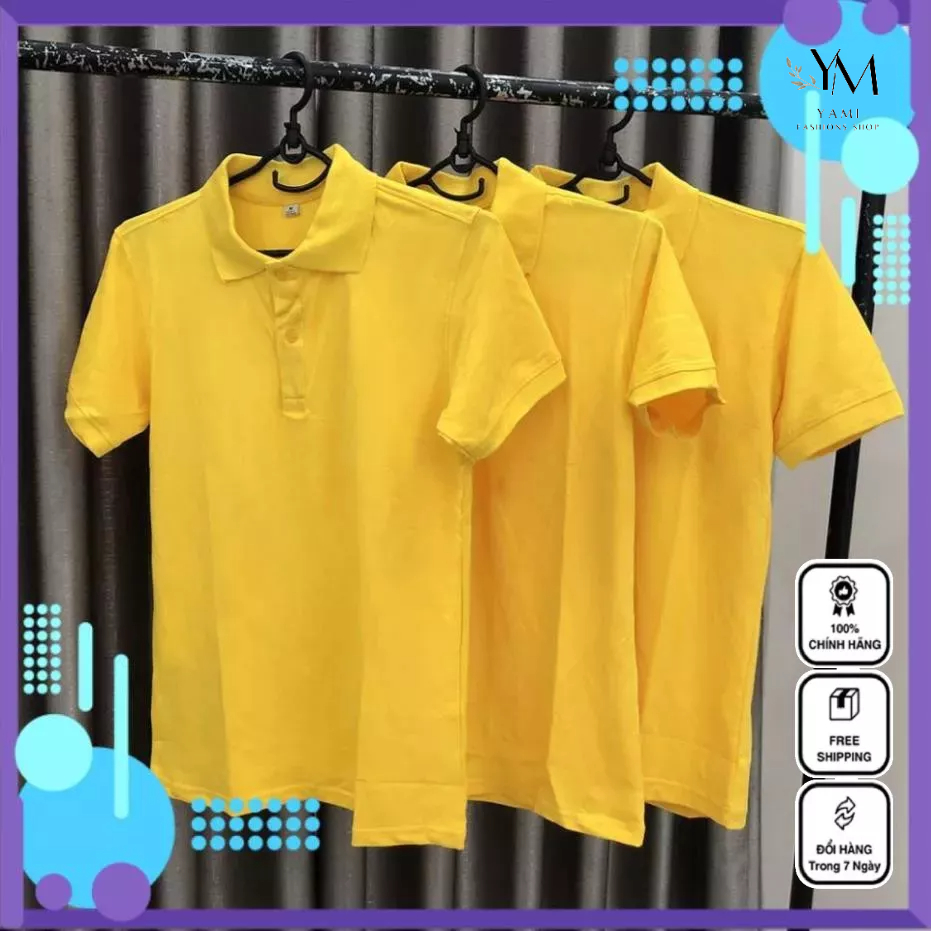 Áo Phông PoLo Thể Thao Vải Cotton Mặc Mát, Áo Polo Công Sở Màu Vàng Cúc Sang Trọng - Mã FS3