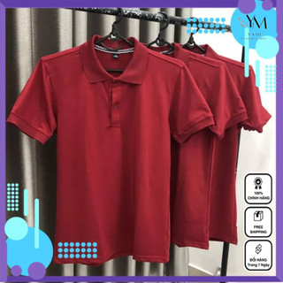 [Free Ship] Áo PoLo Unisex  Màu Đỏ Đô Sang Trọng Vải Co Giãn 4 Chiều Mặc Mát  - Mã FS1