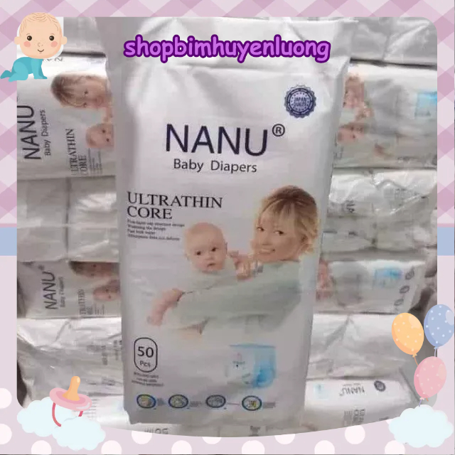 Tã Quần - Tã Dán Cao Cấp NANU 100 miếng Size 100M/100L/100XL/100XXL/100XXXL